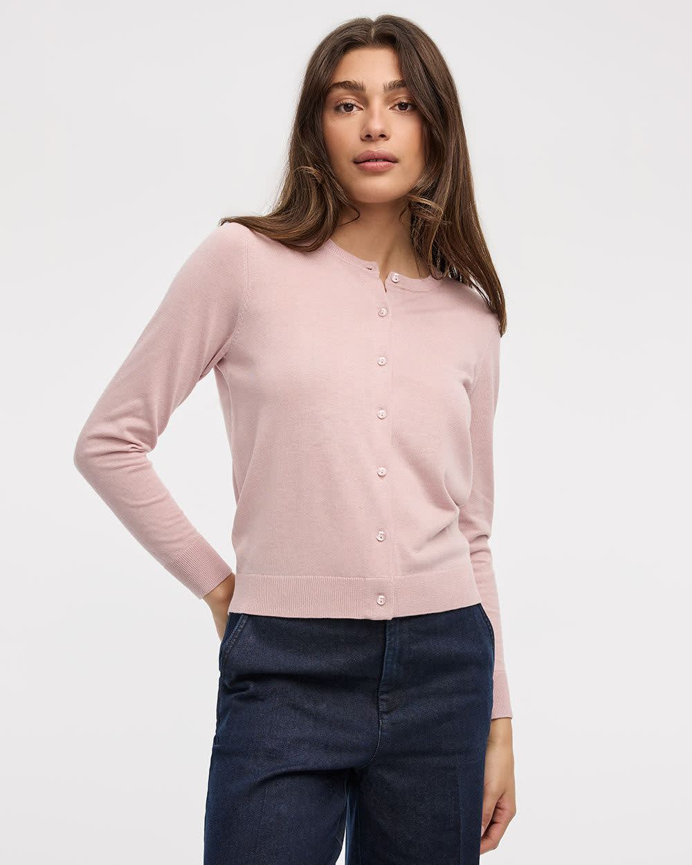 Crew-Neck Cardigan - R Essentials - Image 22