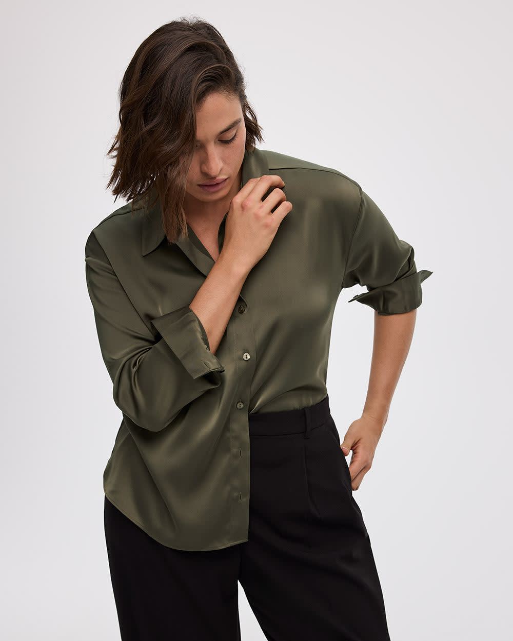 Satin Long-Sleeve Shirt - Image 15