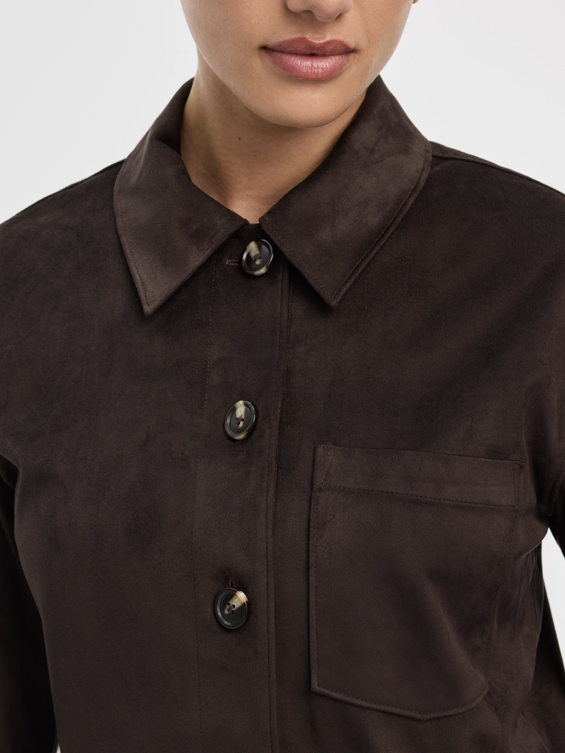 Cropped Faux-Suede Jacket - Image 2