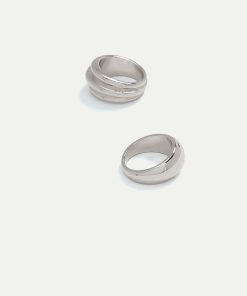 Domed-Effect Rings - Set of 2