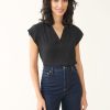 Cap Sleeve Split Neck Blouse - R Essentials