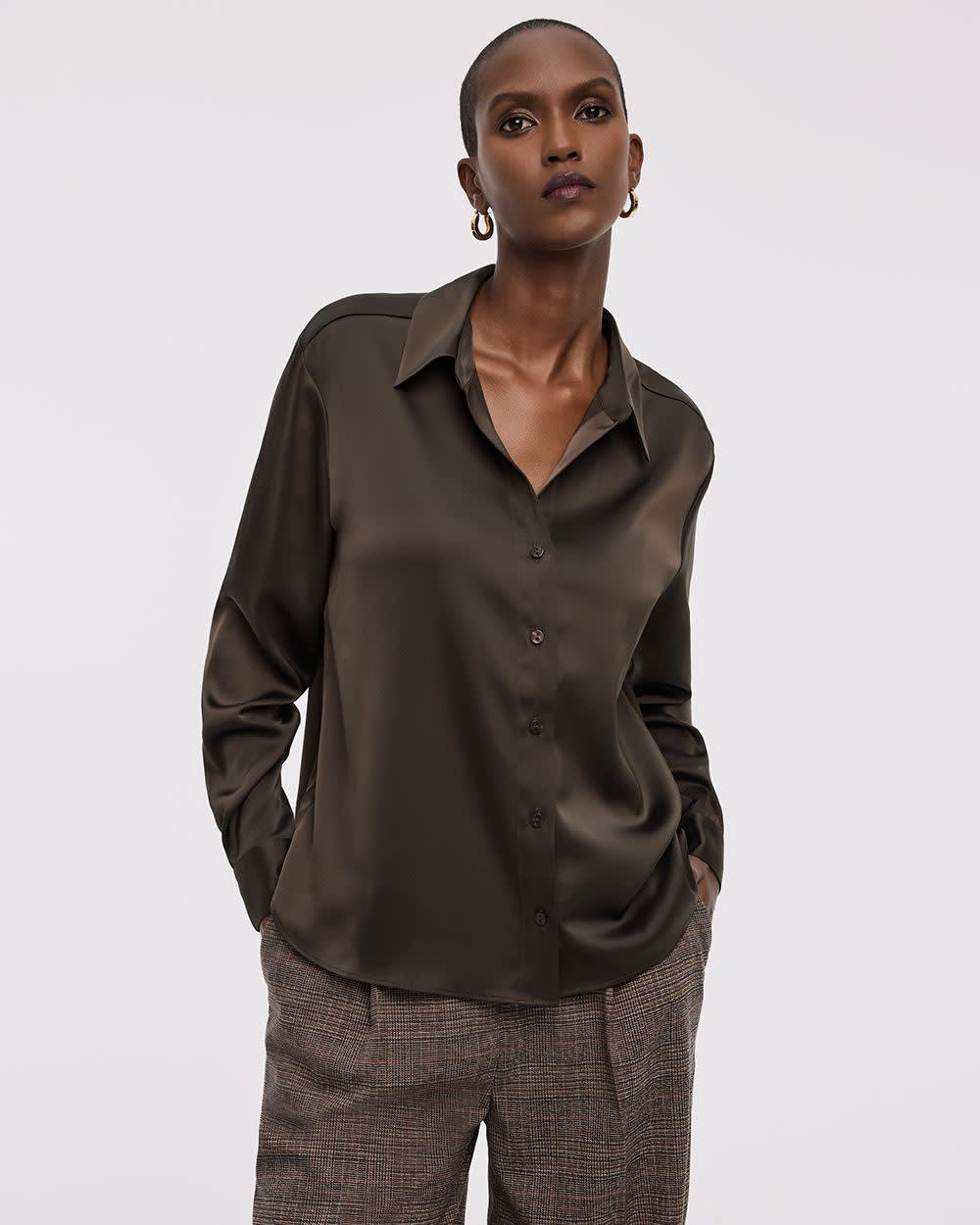 Satin Long-Sleeve Shirt - Image 12