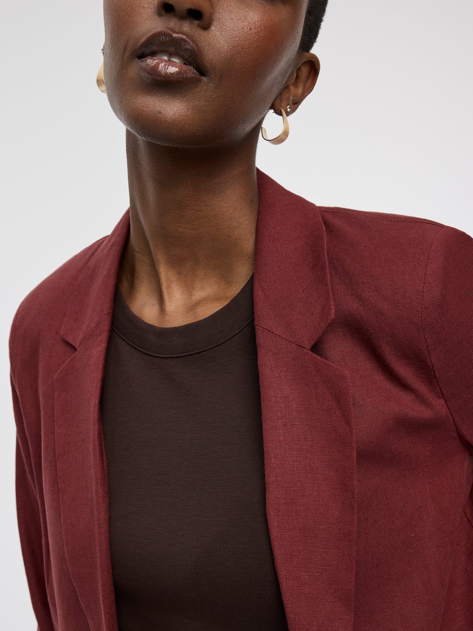 Open Linen Blazer with 3/4 Sleeves - Image 18