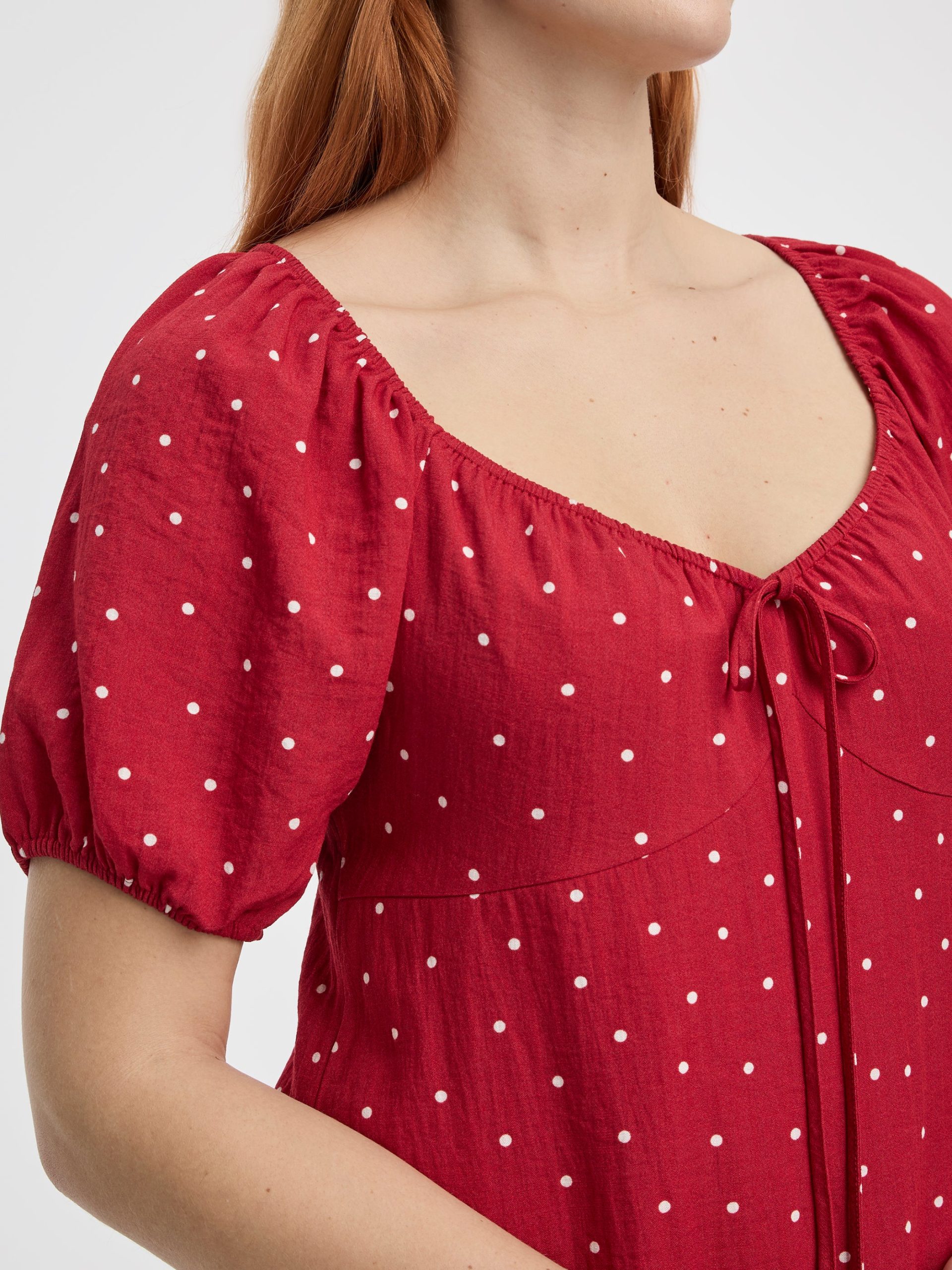 Short-Puffy-Sleeve Dress with Sweetheart Neckline - Image 6