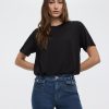 Crew-Neck Tee with Bubble Hem