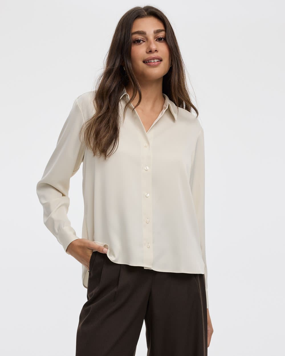 Satin Long-Sleeve Shirt - Image 7