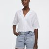 Mid-Rise Denim Shorts with Rolled Hem