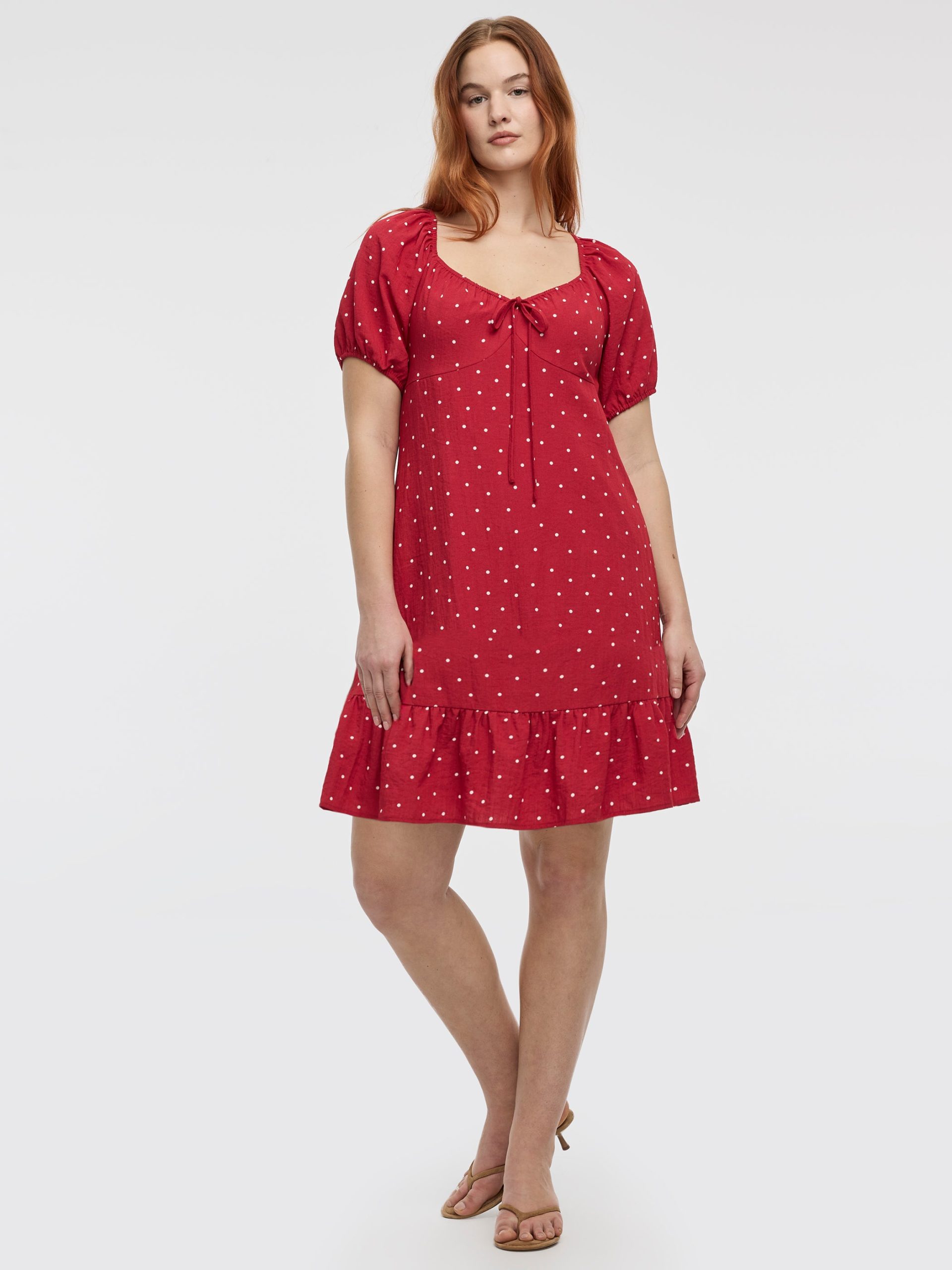 Short-Puffy-Sleeve Dress with Sweetheart Neckline - Image 5