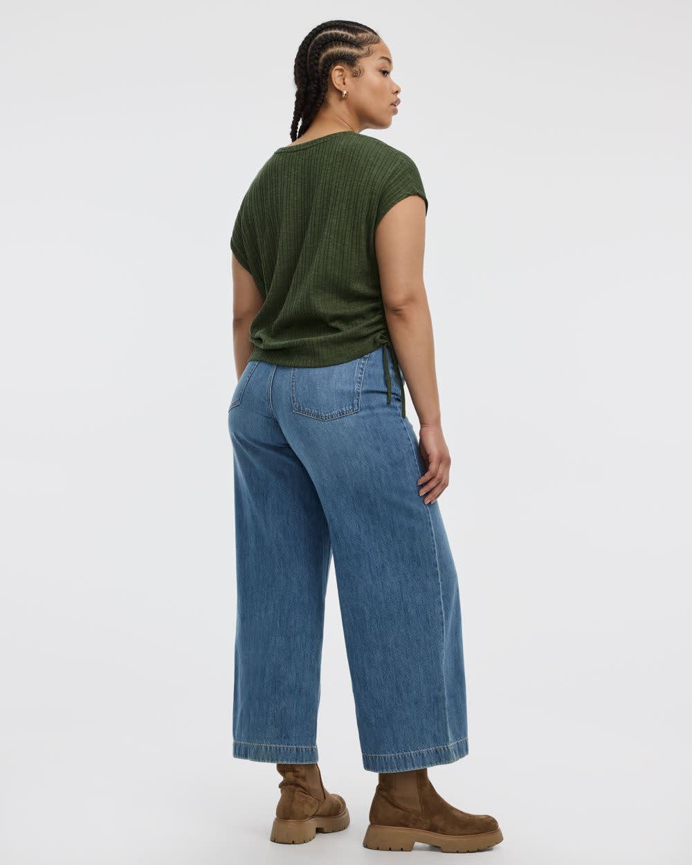 Extended-Sleeve Shirred Tee with Drawstrings - Image 11