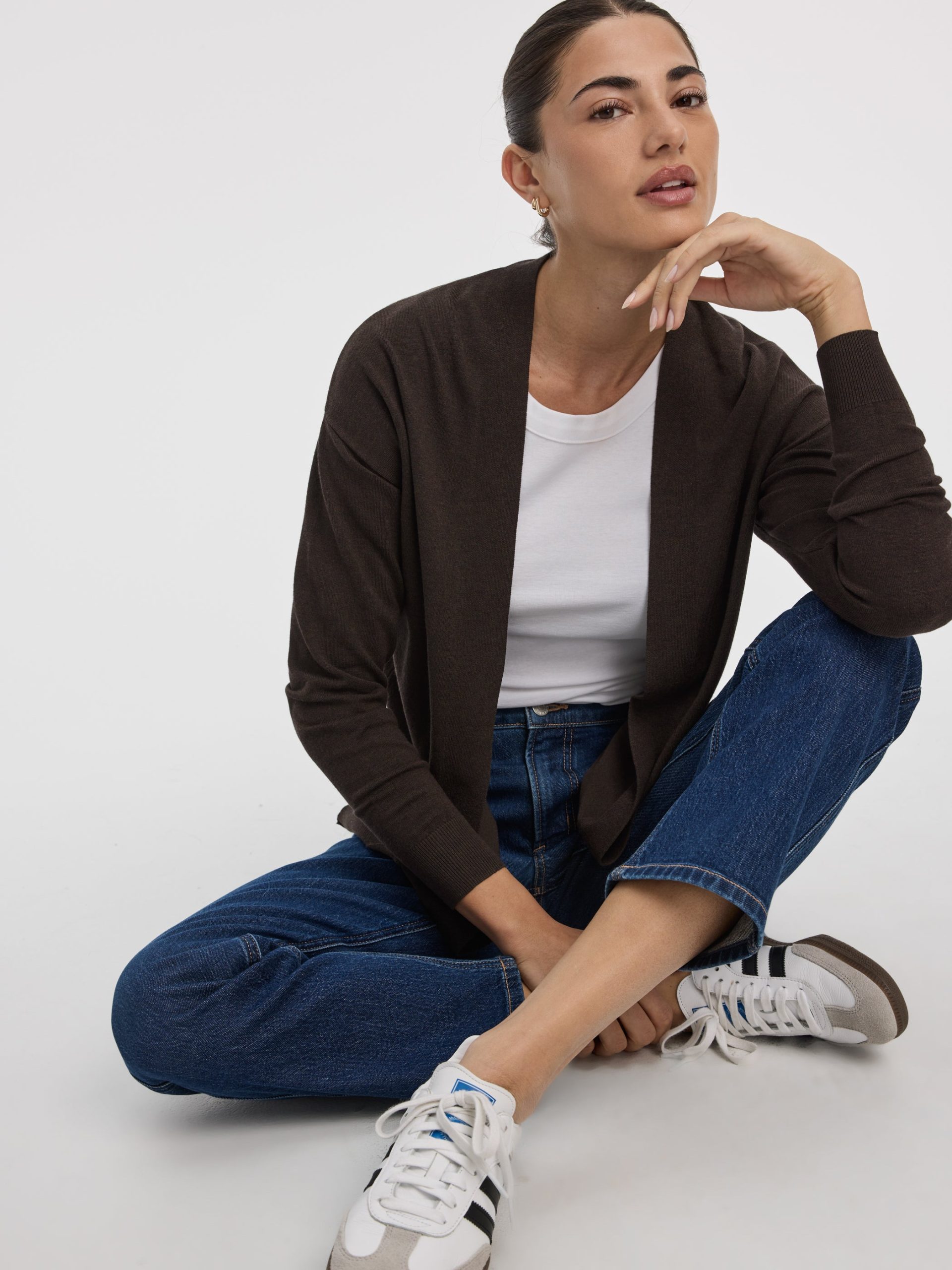 Long-Sleeve Open Cardigan with Pockets - R Essentials - Image 8