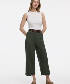 Wide-Leg High-Rise Cropped Pant