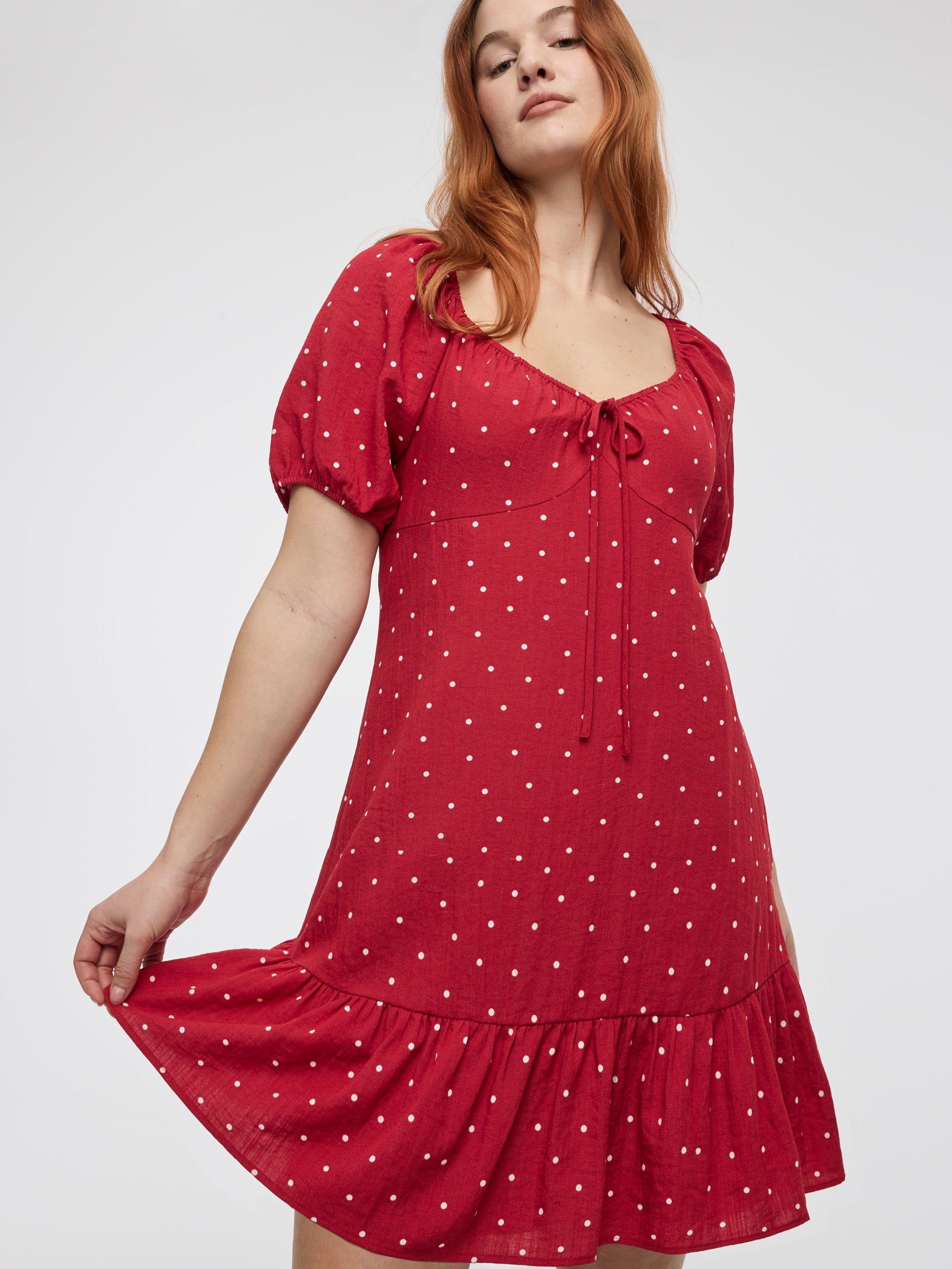 Short-Puffy-Sleeve Dress with Sweetheart Neckline - Image 8