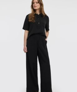 Wide-Leg High-Rise Pull-On Pant