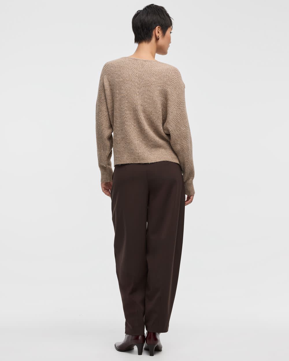 Long-Sleeve Boat-Neck Boxy Sweater with All-Over Sequins - Image 14