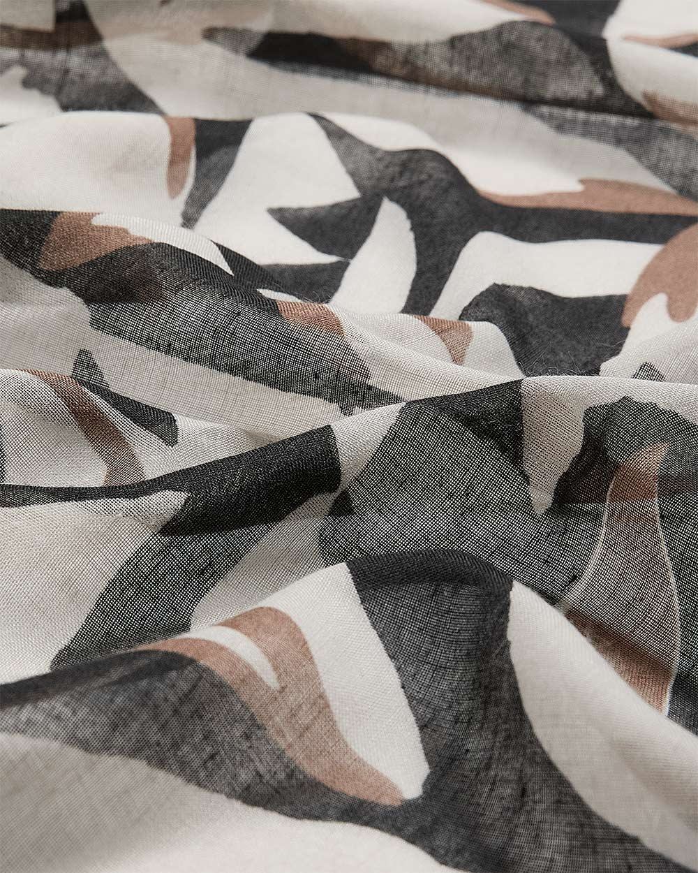 Lightweight Scarf with Abstract Pattern - Image 2