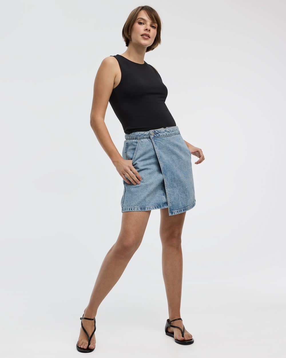 Wrap Denim Skort - Image 3