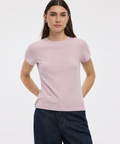 Fitted Crew-Neck Ribbed T-Shirt - R Essentials