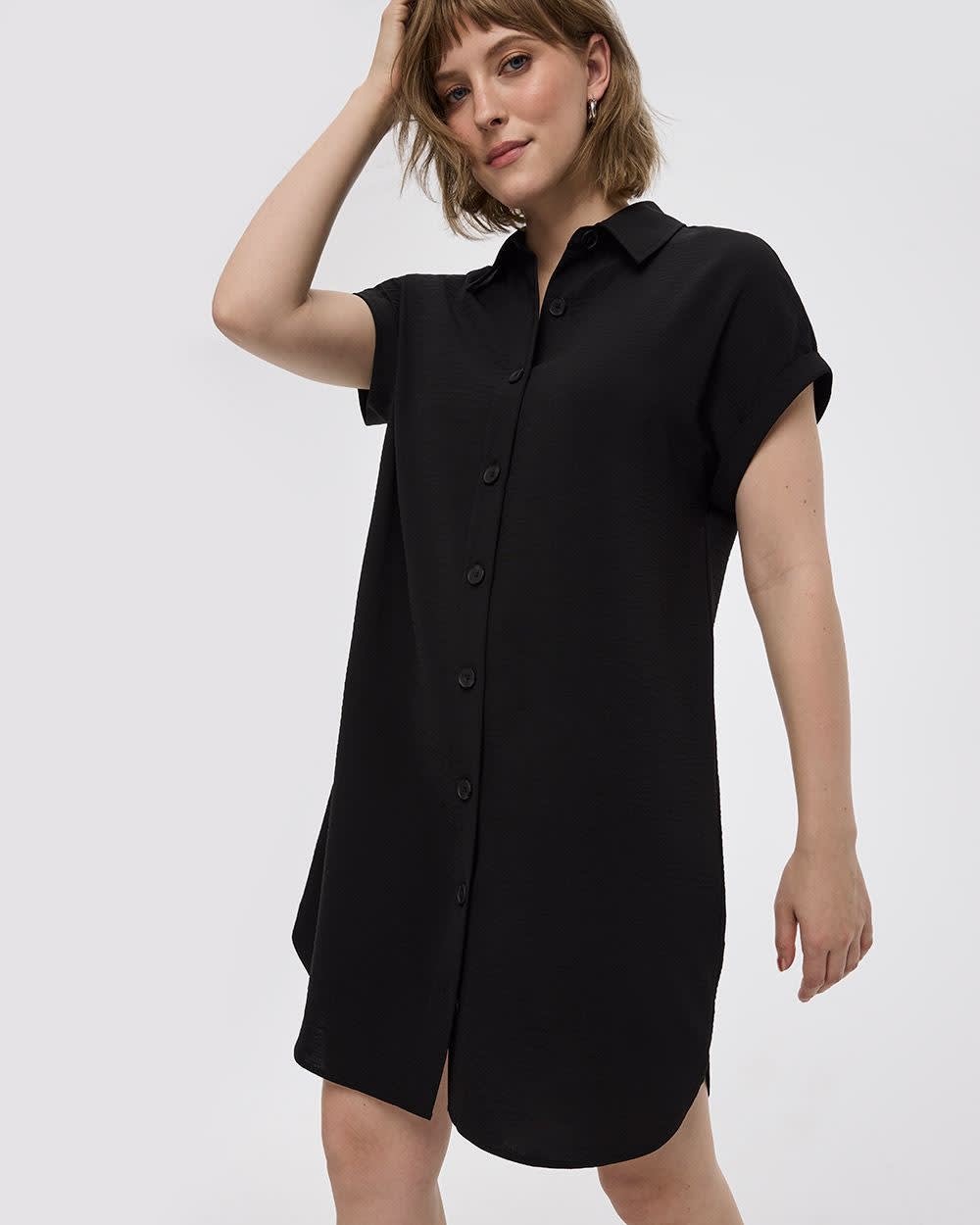 Short-Sleeve Shirt Dress - Image 3