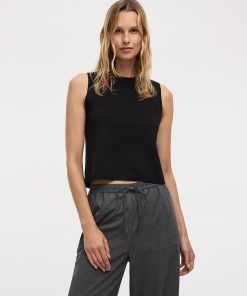 Sleeveless Crew-Neck Top