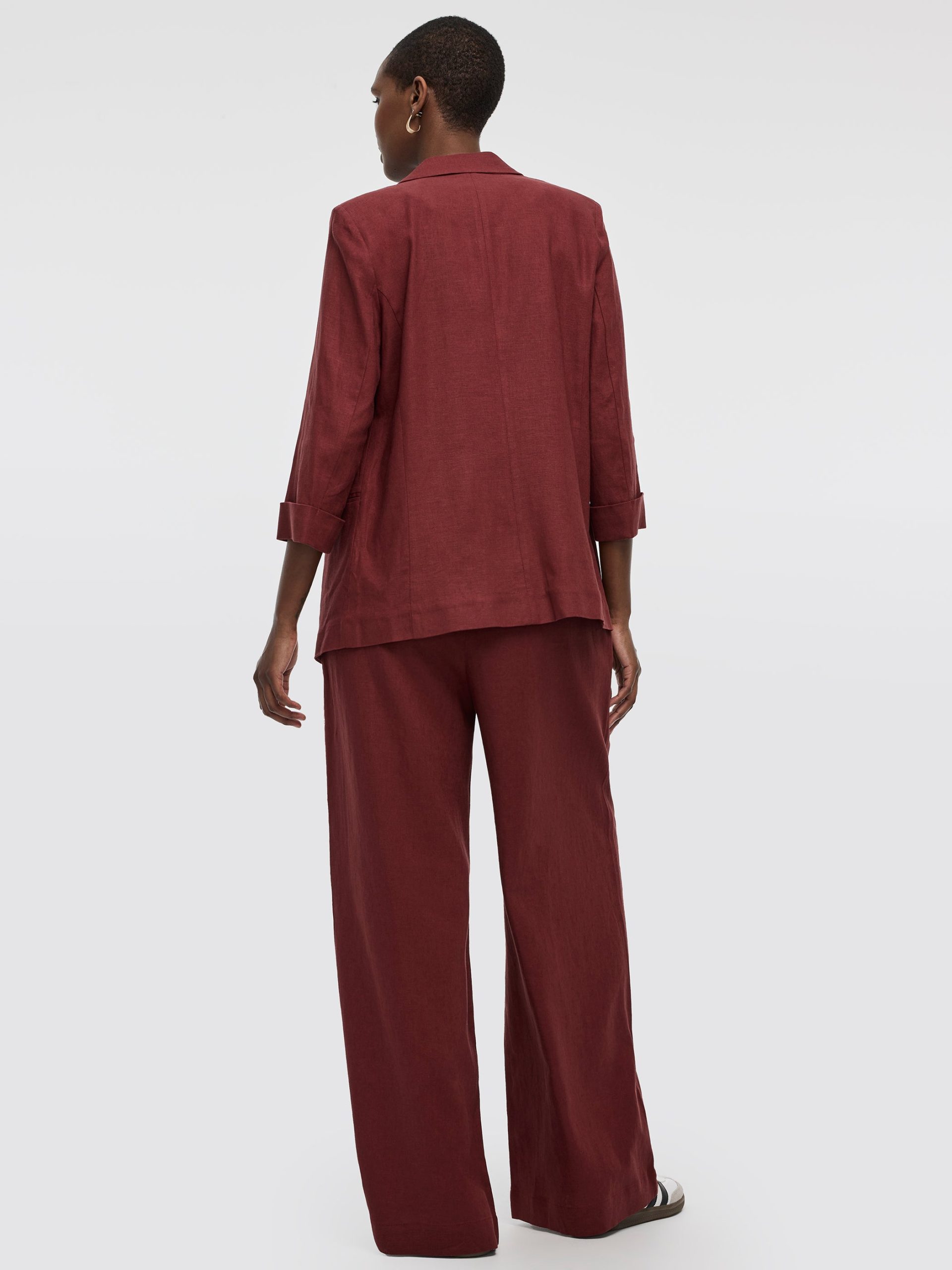 Open Linen Blazer with 3/4 Sleeves - Image 19