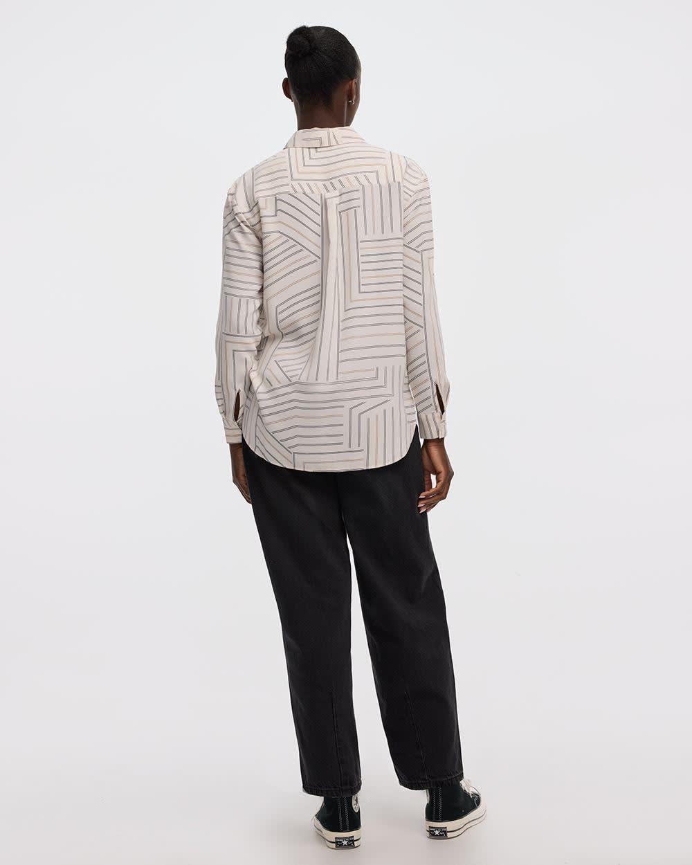 Long-Sleeve Buttoned-Down Blouse - Image 6