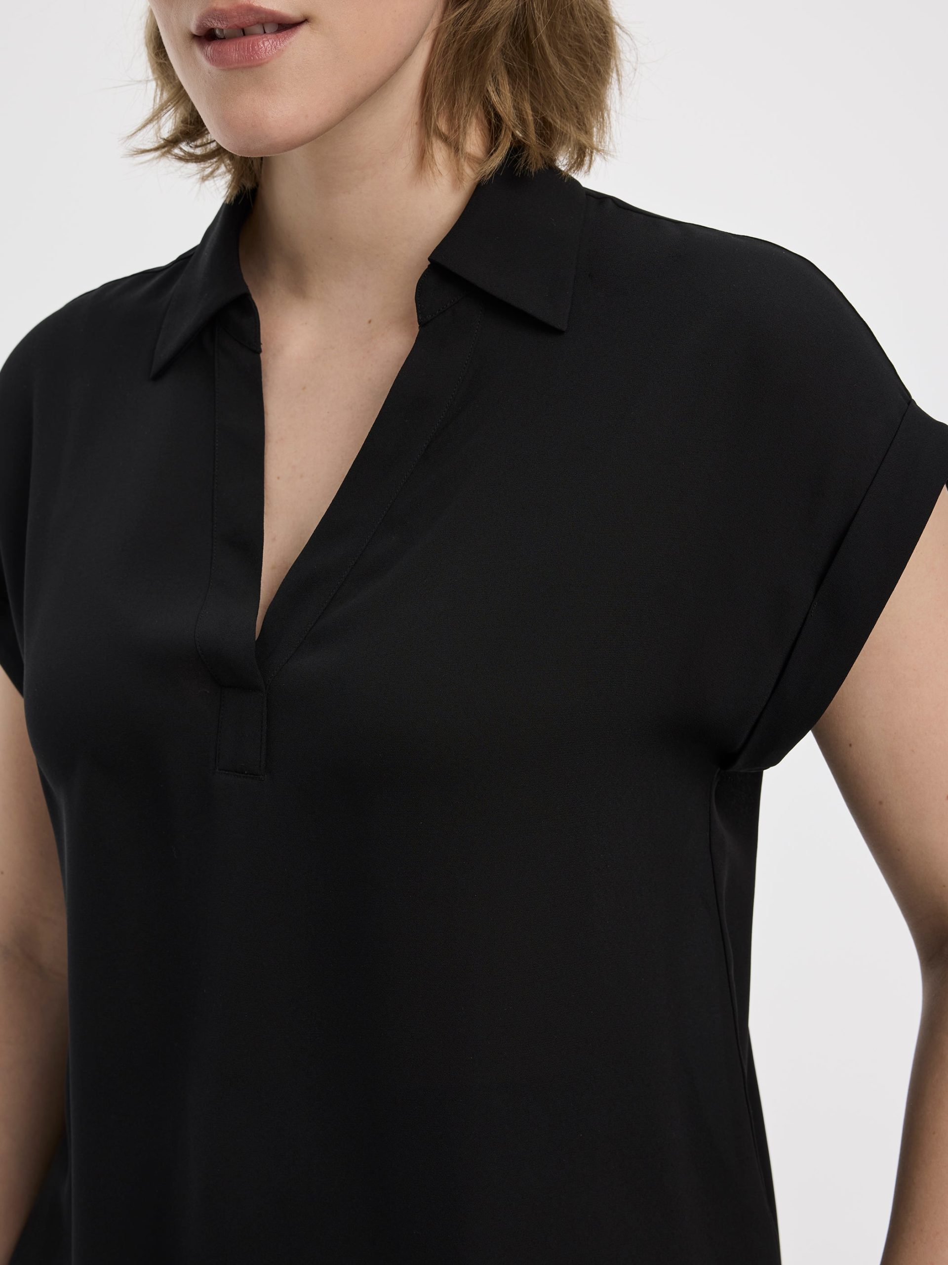 Extended-Sleeve Blouse with Johnny Collar - R Essentials - Image 4
