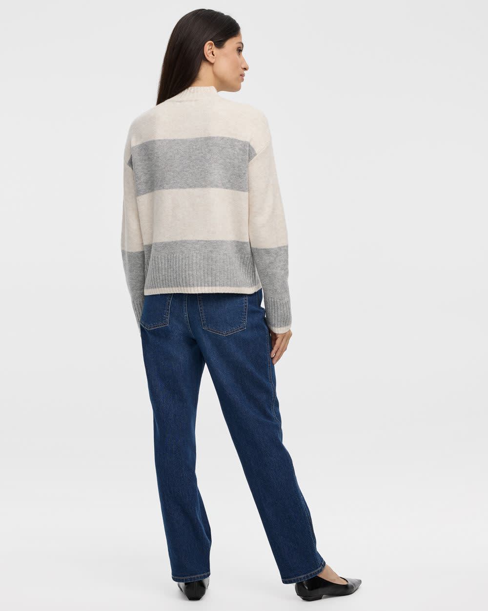 Long-Sleeve Mock-Neck Loose Pullover - Image 26