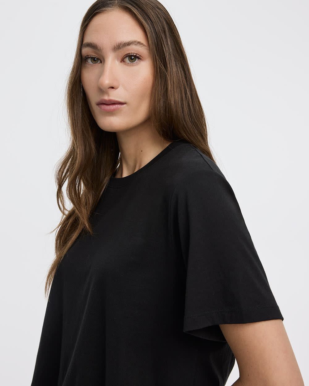 Crew-Neck Tee with Bubble Hem - Image 4