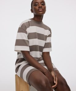HYLUX Striped T-Shirt Dress - Hyba