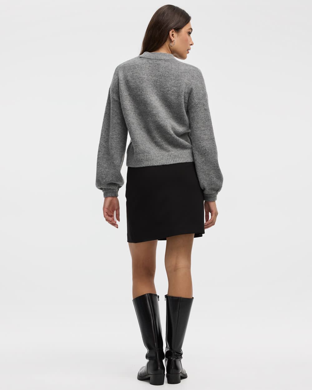 Long-Sleeve Mock-Neck Pullover with Rhinestones - Image 6