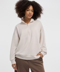Half-Zip Mock-Neck Pullover - HYLUX Hyba