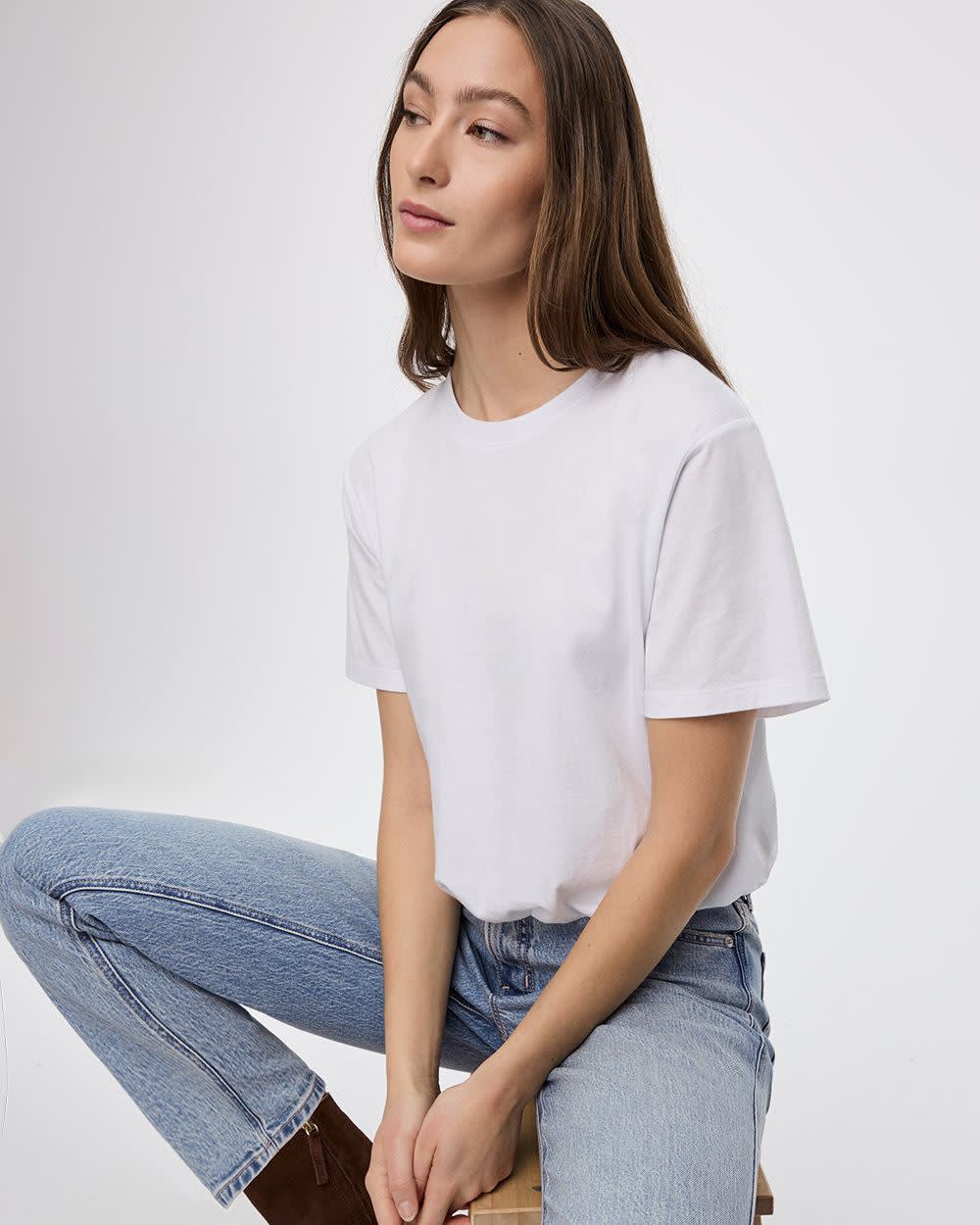 Crew-Neck Tee with Bubble Hem - Image 5
