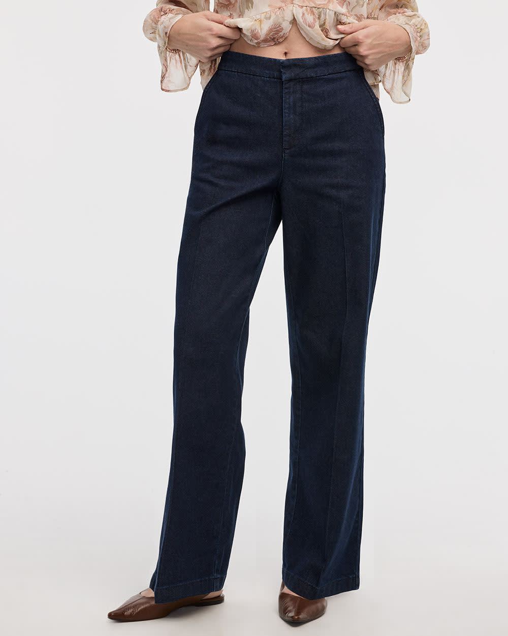 Wide-Leg Mid-Rise Denim Trousers - Image 3