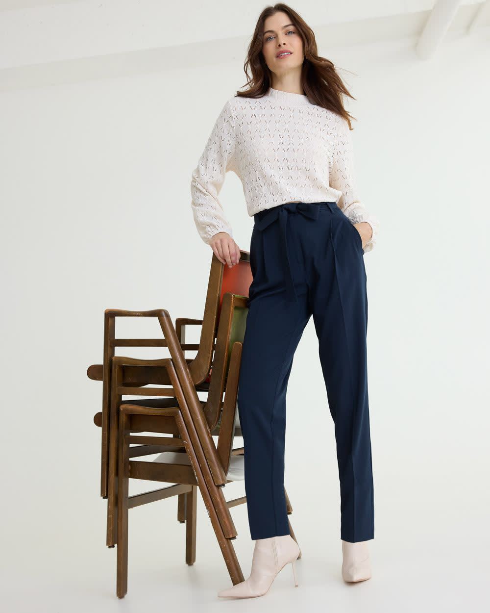 Tapered-Leg High-Rise Pant with Sash - Curvy Fit - The Timeless - Image 9
