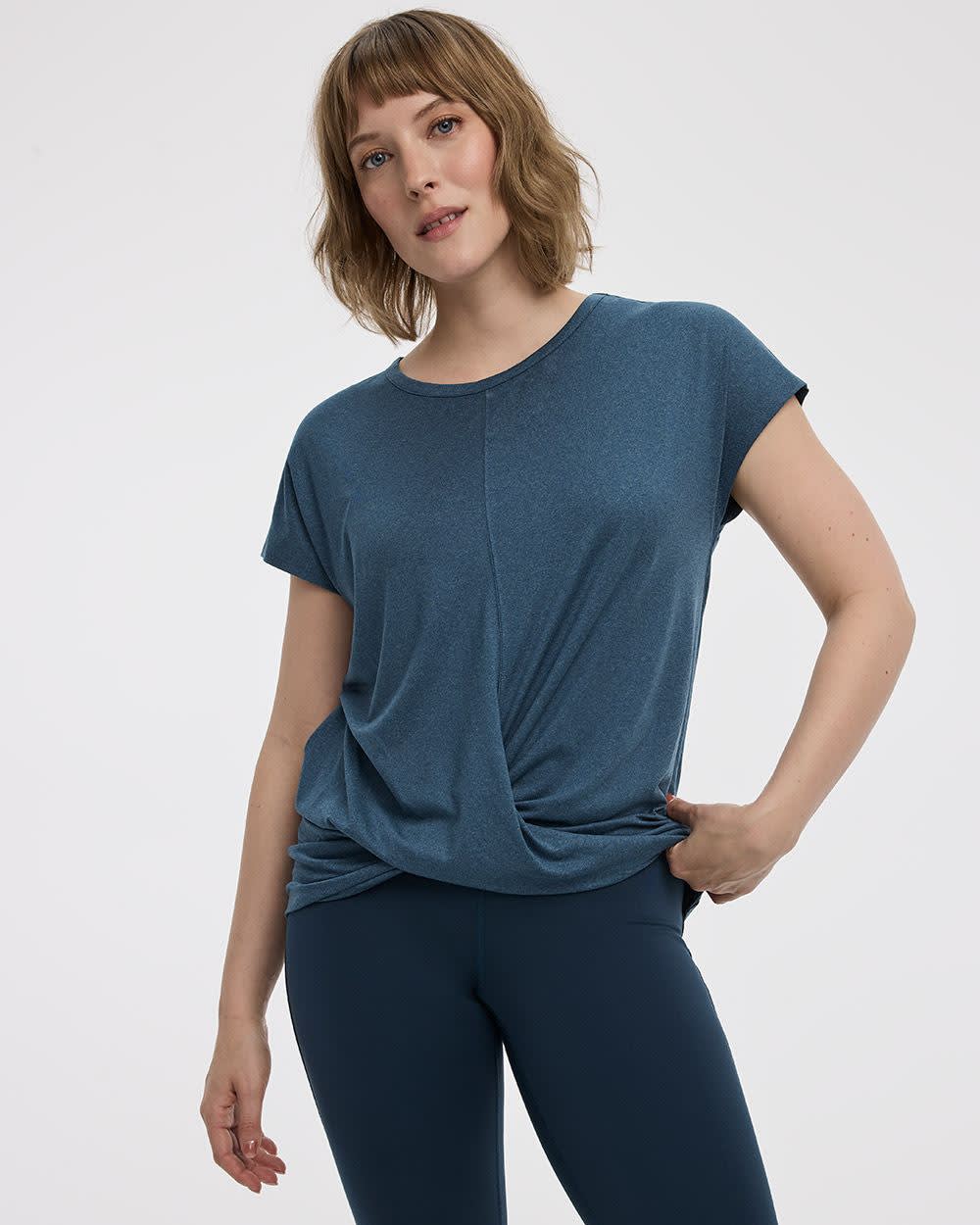 Crew-Neck T-Shirt with Twisted Front - Hyba - Image 5