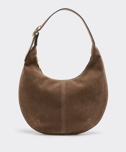 Faux Suede Hobo Shoulder Bag