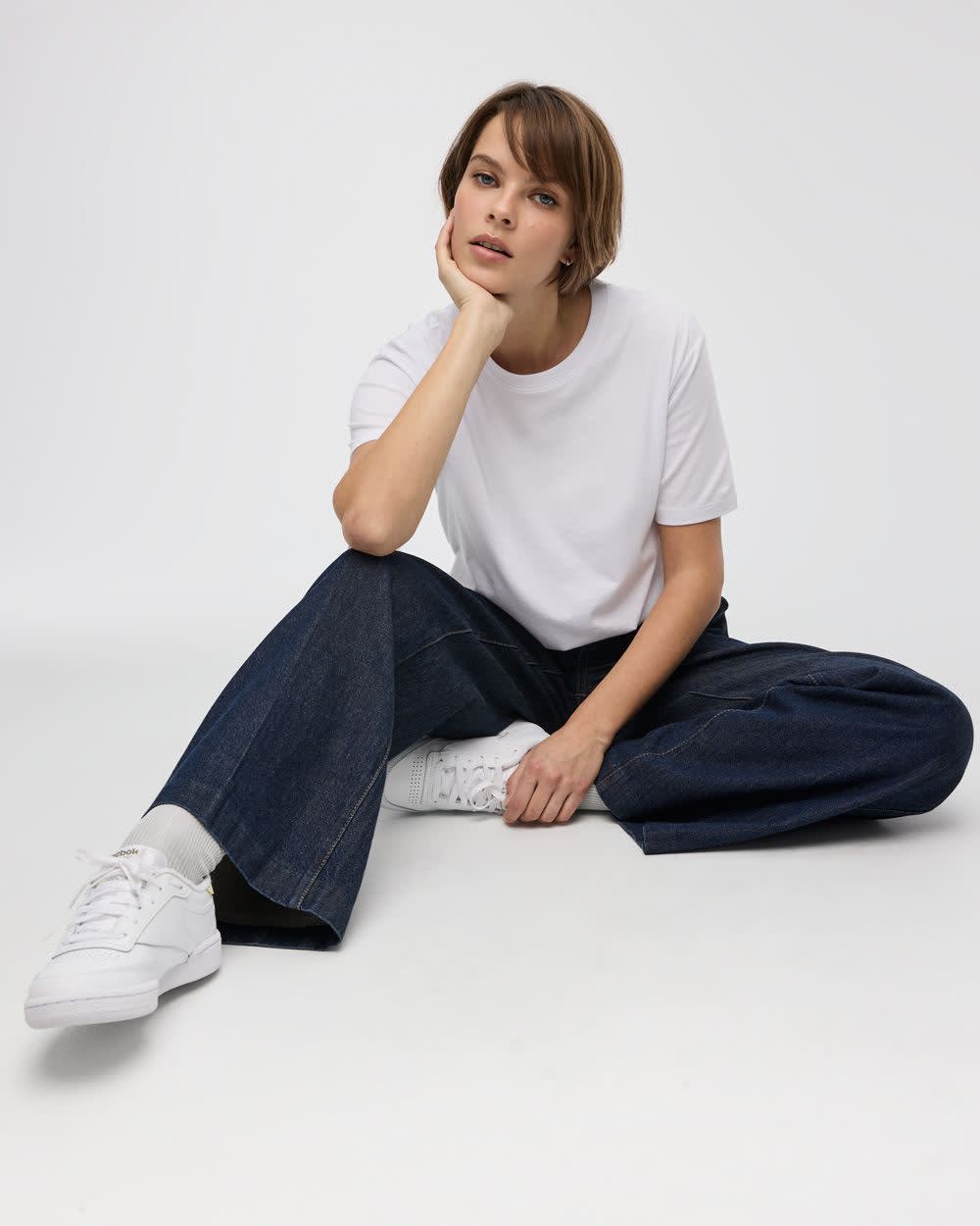 Wide-Leg Mid-Rise Denim Trousers - Image 4