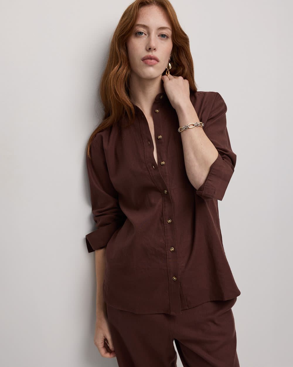 Long-Sleeve Linen-Blend Shirt - Image 5