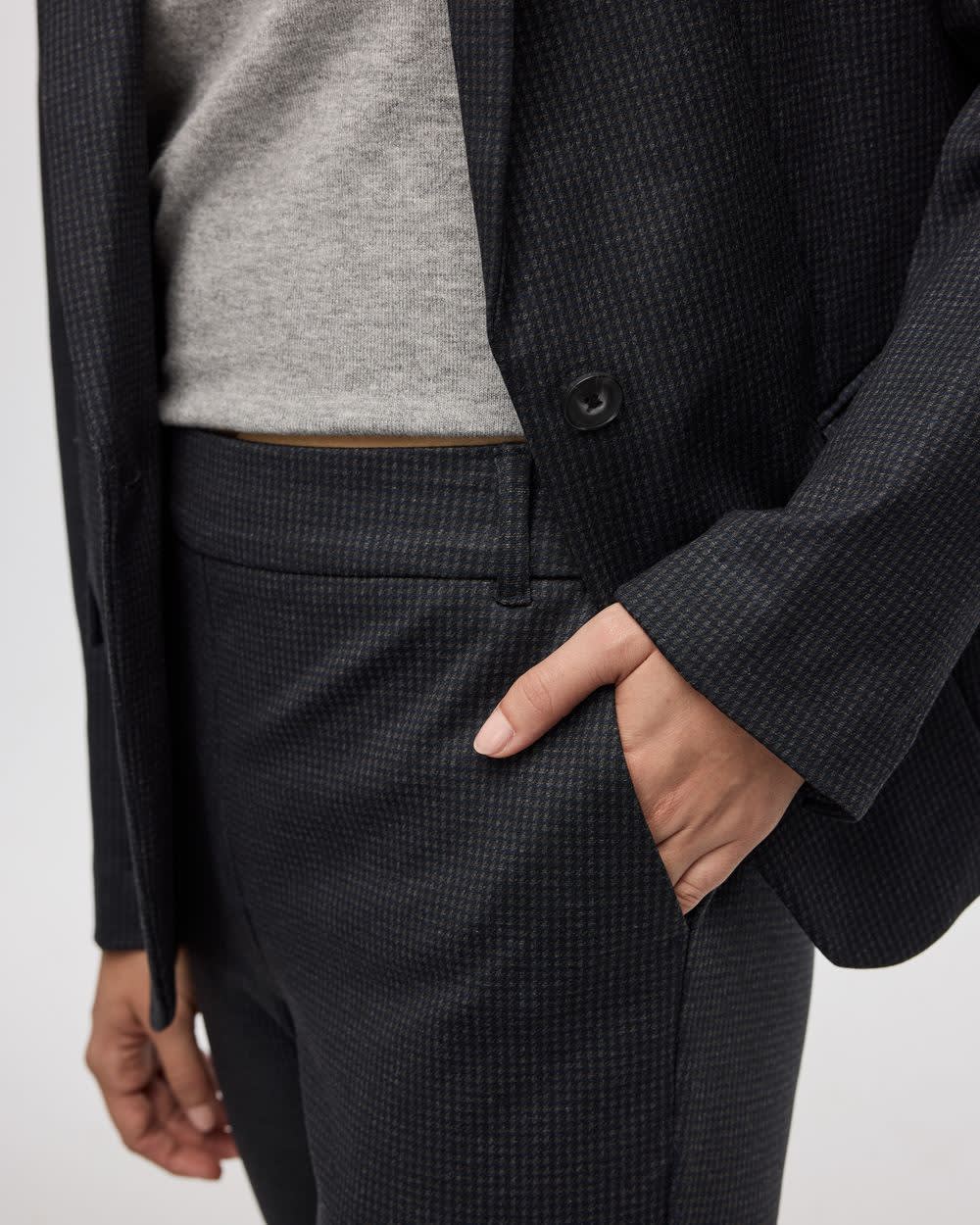Straight-Leg High-Rise Houndstooth Pants - The Modern Stretch (R) - Image 5