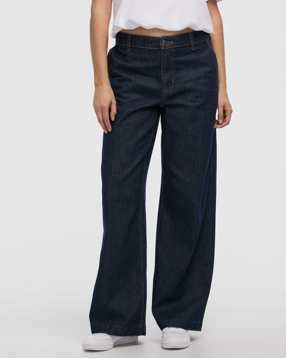 Wide-Leg Mid-Rise Denim Trousers - Image 3