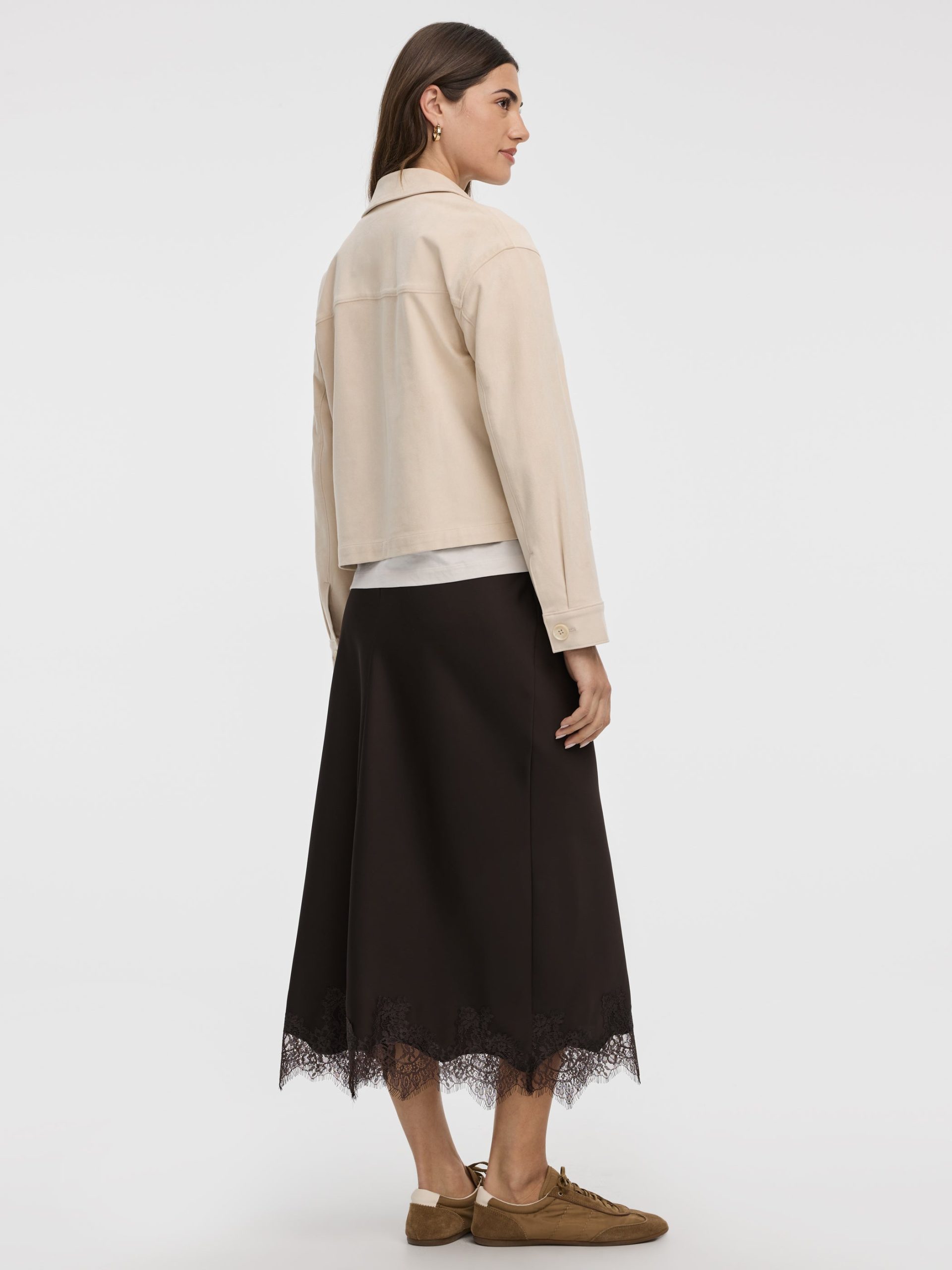 Cropped Faux-Suede Jacket - Image 3