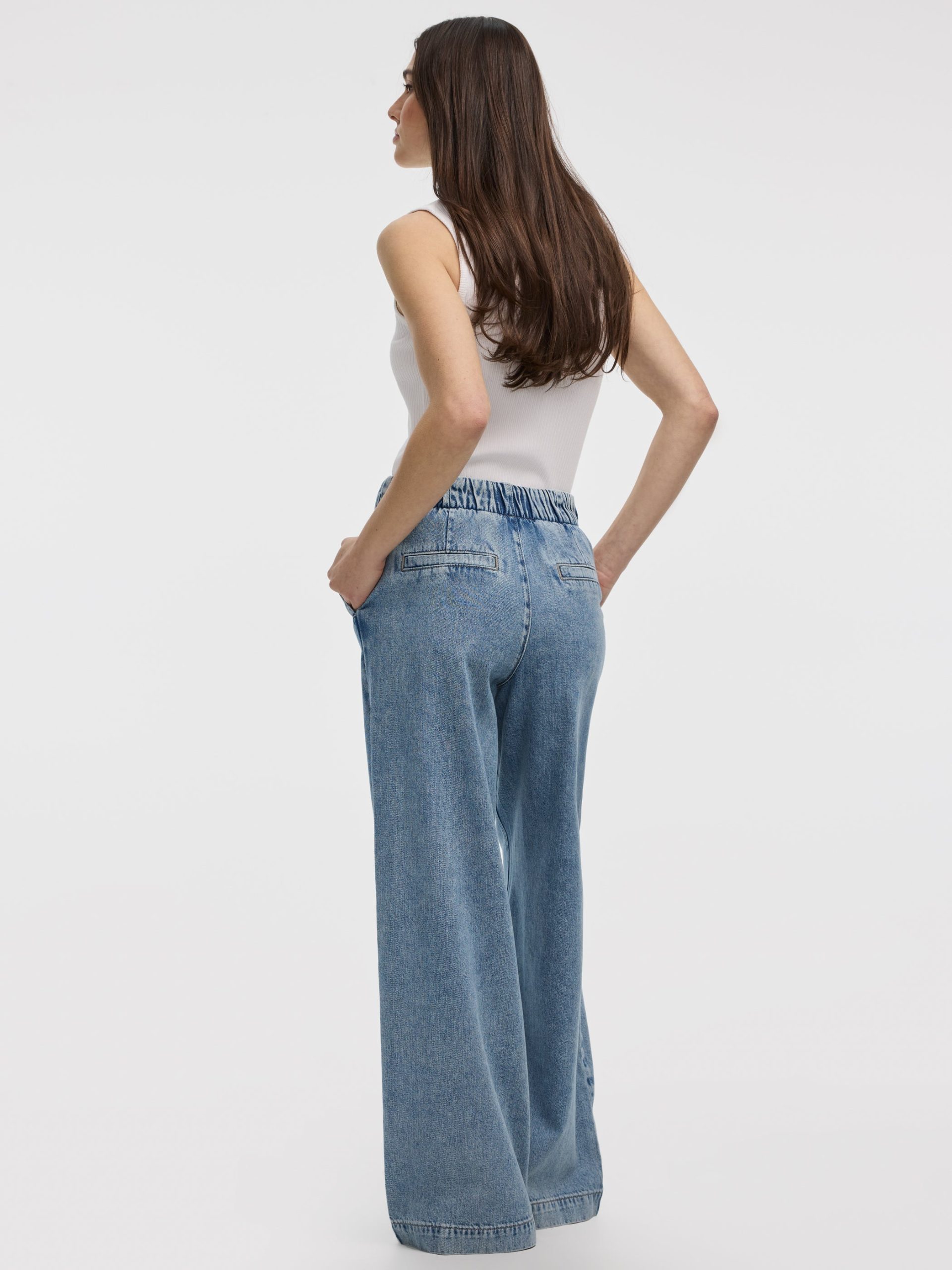 Wide-Leg Pull-On High-Rise Denim Pant - Image 2