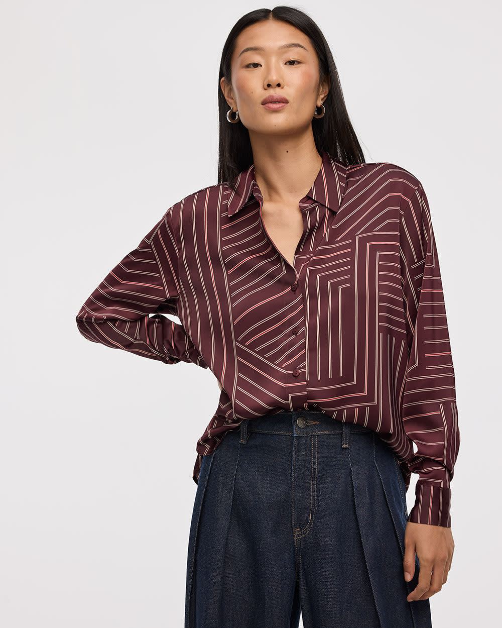 Satin Long-Sleeve Shirt - Image 27
