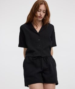 Waffled Cotton Shorts