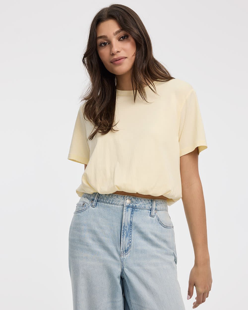 Crew-Neck Tee with Bubble Hem - Image 17