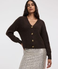 Long-Sleeve V-Neck Loose Cardigan