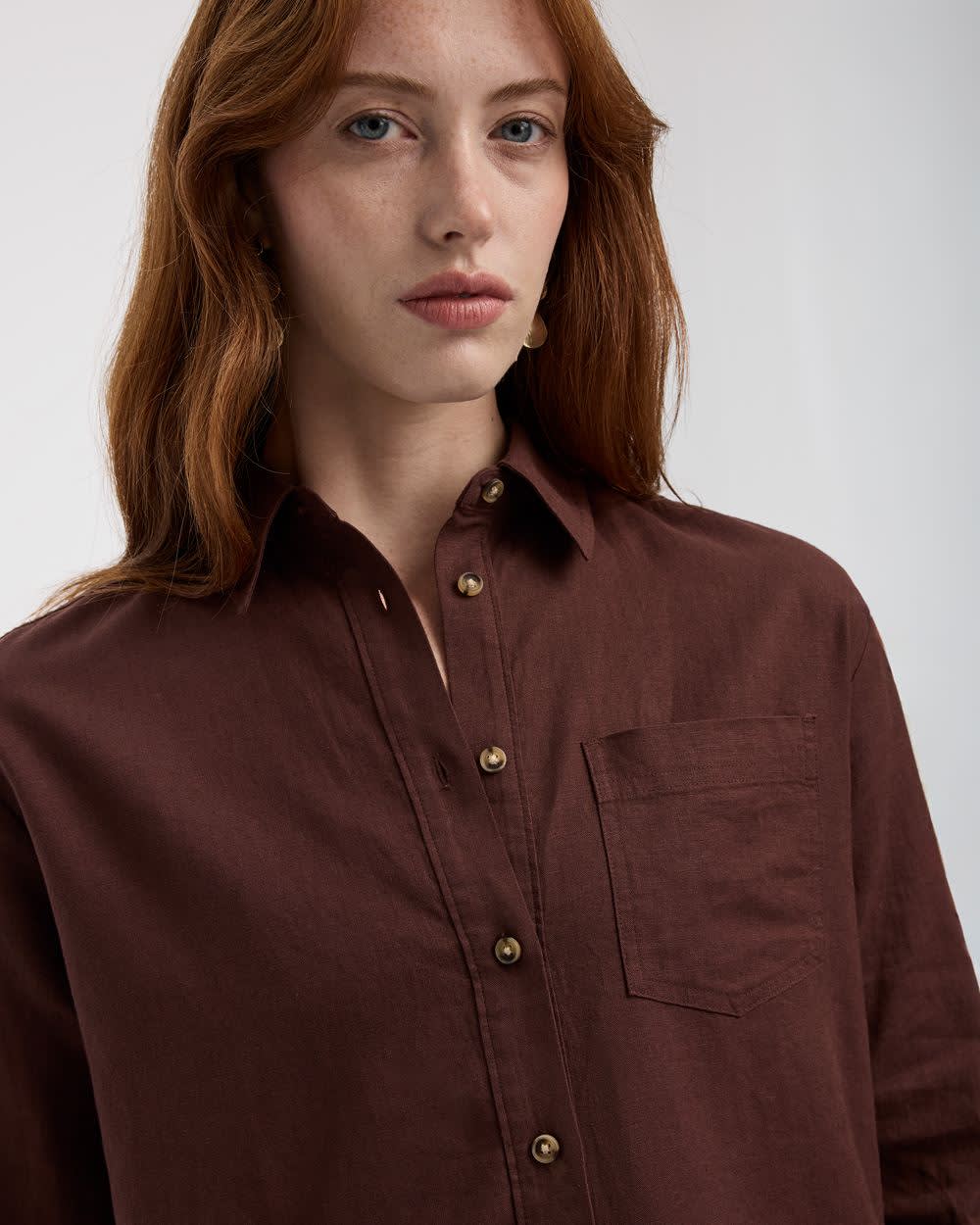 Long-Sleeve Linen-Blend Shirt - Image 8