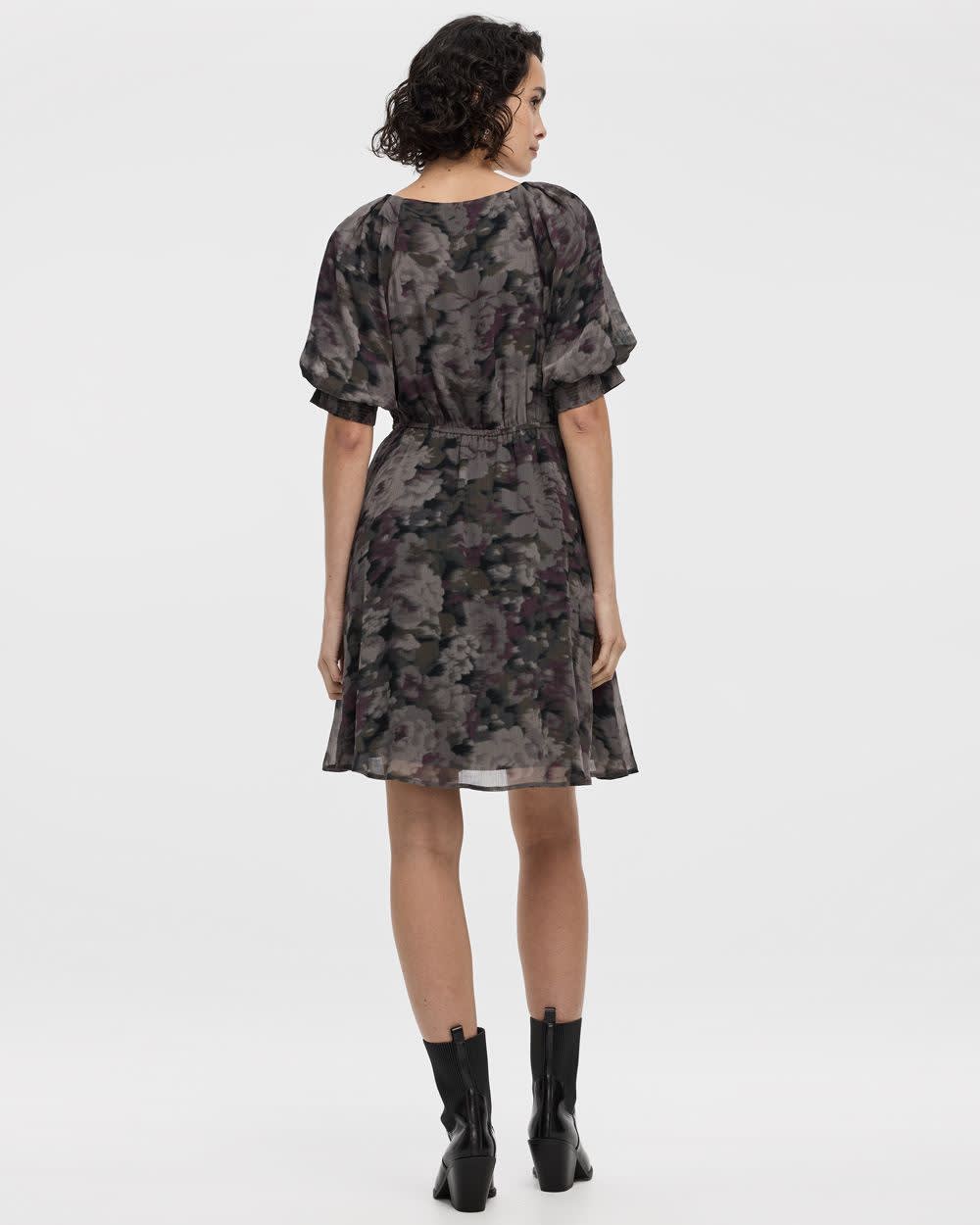 Elbow-Sleeve V-Neck Empire-Cut Dress - Image 2