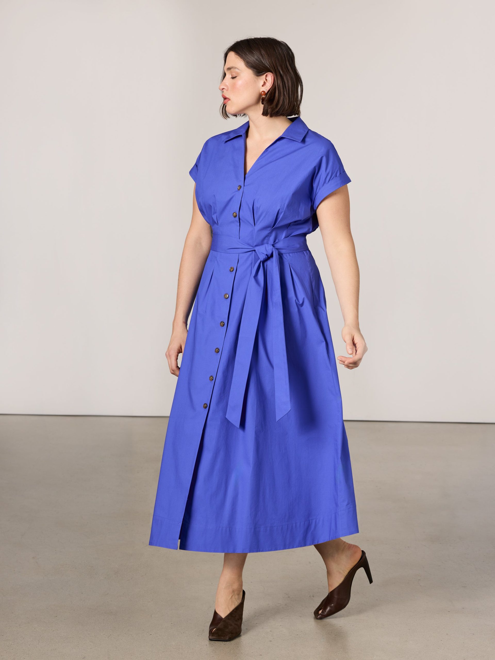 Cap-Sleeve Belted Shirtdress - Image 4