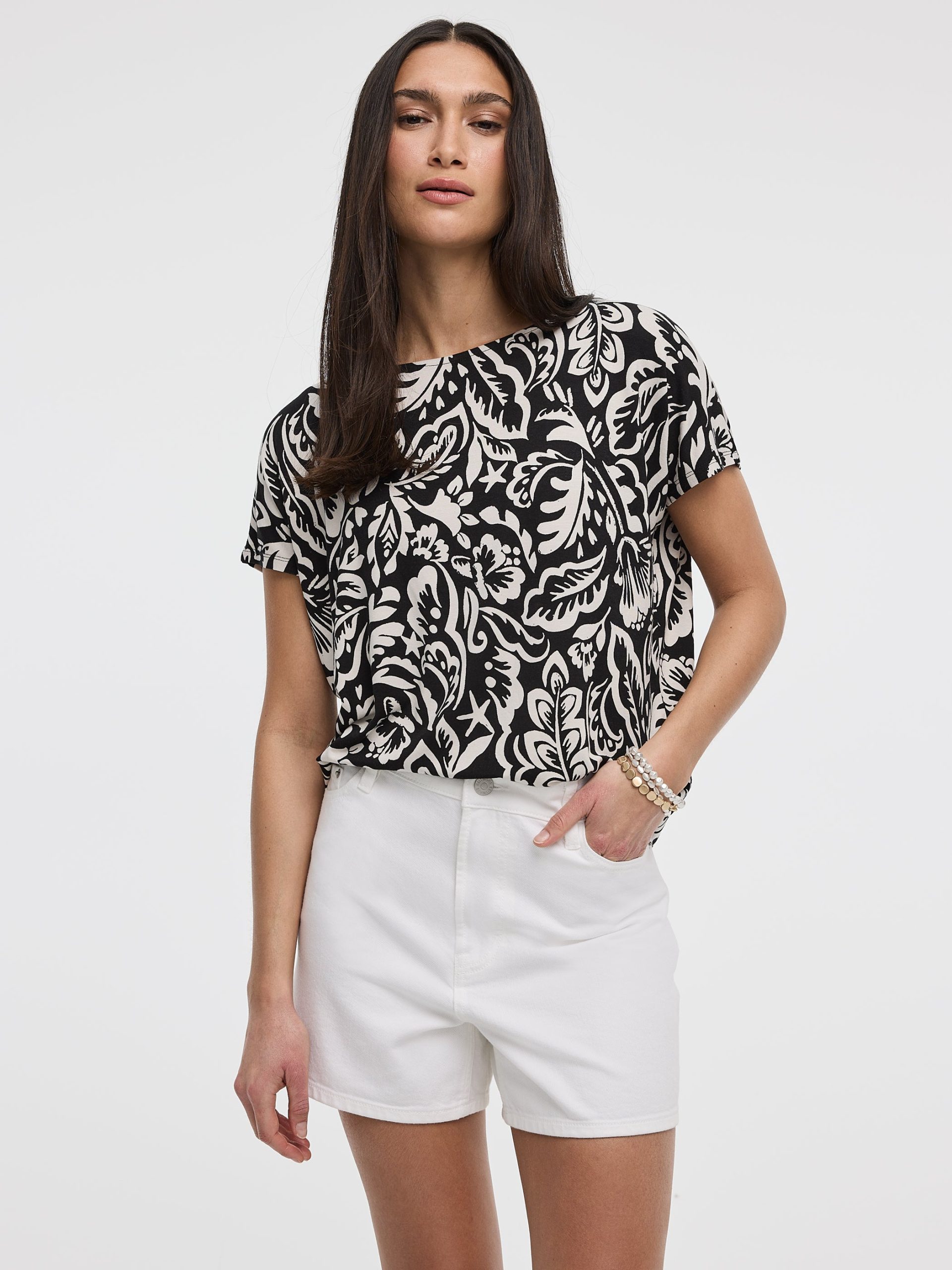 Short-Dolman-Sleeve Boat-Neck T-Shirt - Image 17